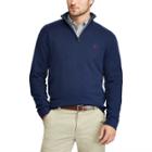 Men's Chaps Classic-fit Cool Max Stretch Quarter-zip Sweater, Size: Large, Blue (navy)