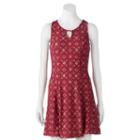 Juniors' Mudd&reg; Keyhole Fit & Flare Dress, Girl's, Size: Xs, Red