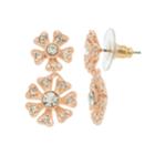Lc Lauren Conrad Simulated Crystal Nickel Free Double Flower Drop Earrings, Women's, Pink