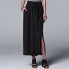 Women's Simply Vera Vera Wang Button-front Maxi Skirt, Size: Medium, Black