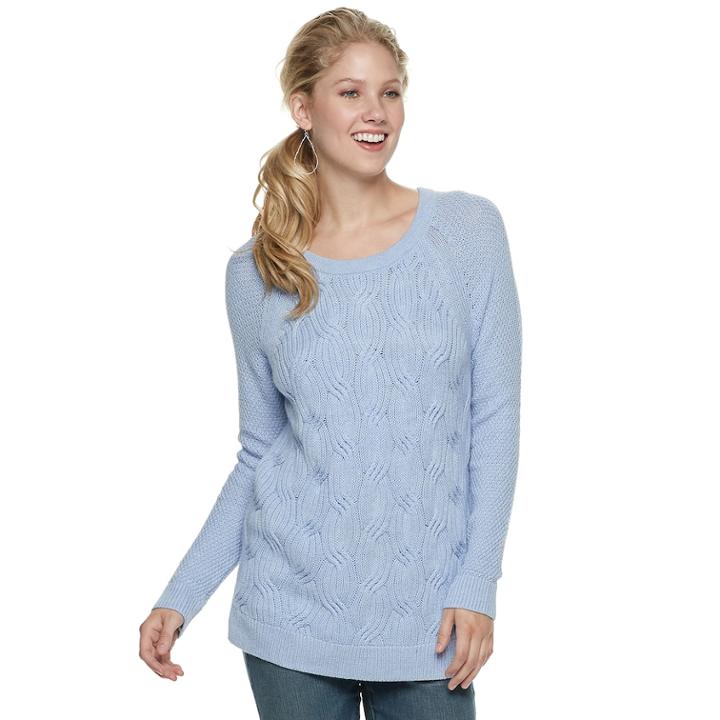 Women's Sonoma Goods For Life&trade; Twist Cable-knit Sweater, Size: Small, Light Blue