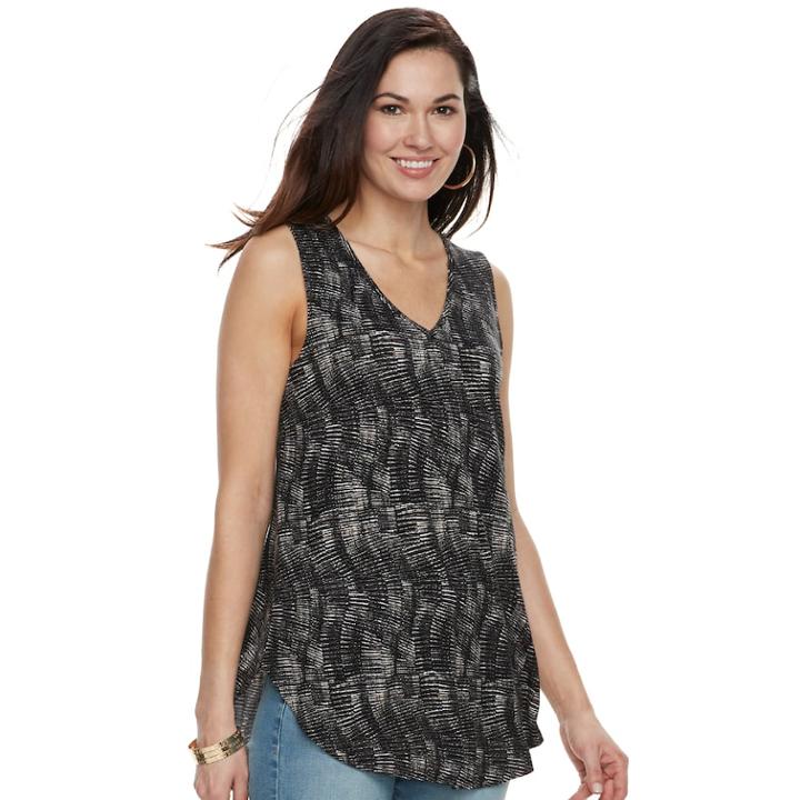 Women's Apt. 9&reg; Tunic Tank, Size: Medium, Black