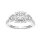 Boston Bay Diamonds 10k White Gold 5/8 Carat T.w. Composite Diamond Cluster Engagement Ring, Women's