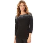 Women's Apt. 9&reg; Lace Yoke Sweater, Size: Medium, Dark Grey