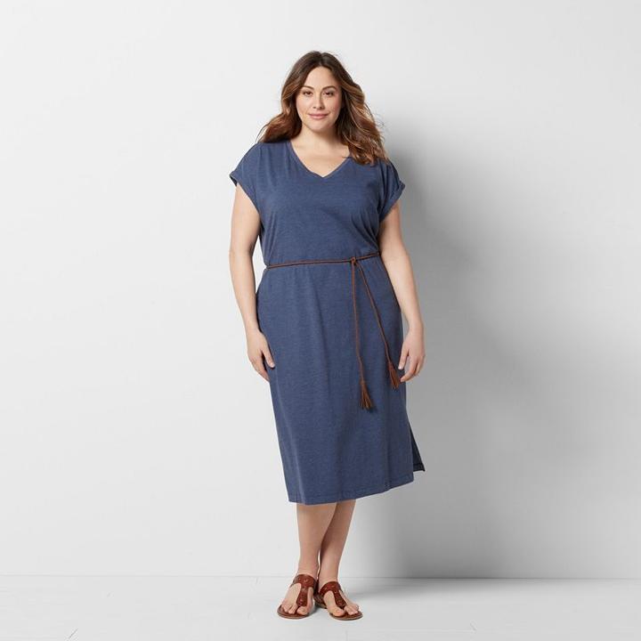 Plus Size Sonoma Goods For Life&trade; Belted T-shirt Dress, Women's, Size: 2xl, Purple