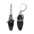 Simply Vera Vera Wang Nickel Free Black Bead Crisscross Drop Earrings, Women's