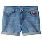 Girls 7-16 Dc Comics Super Hero Girls Patch Jean Shorts, Girl's, Size: 12, Blue Other