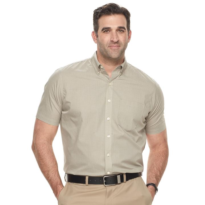 Big & Tall Van Heusen Classic-fit Wrinkle-free Button-down Shirt, Men's, Size: 3xl Tall, Lt Beige