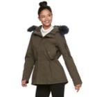Madden Nyc Juniors' Faux-fur Trim Anorak Jacket, Teens, Size: Small, Lt Green
