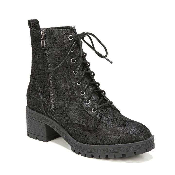 Fergalicious Rocker Women's Combat Boots, Size: 7, Black
