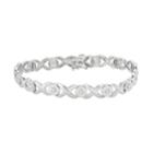 Sterling Silver 1/4 Carat T.w. Diamond Xo Bracelet, Women's, Size: 7, White
