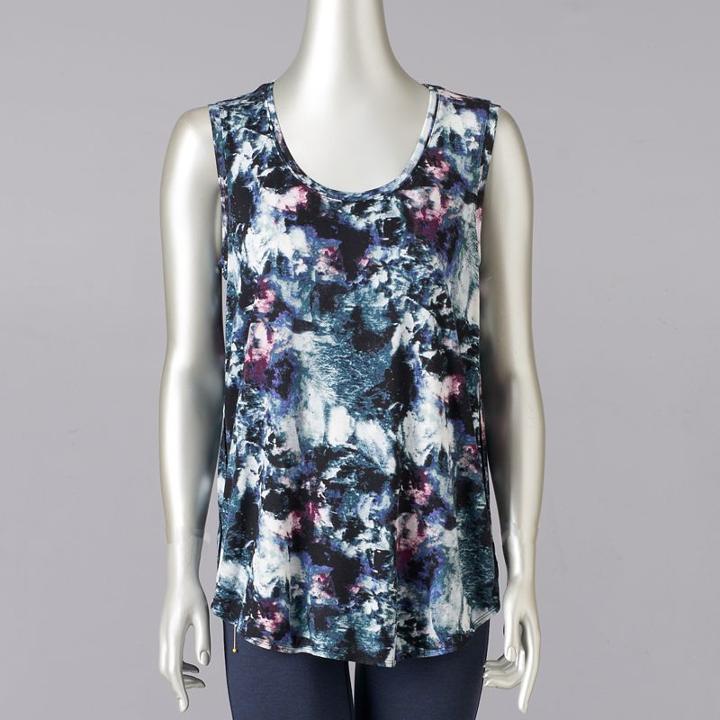 Women's Simply Vera Vera Wang Print Tank, Size: Xs, Oxford