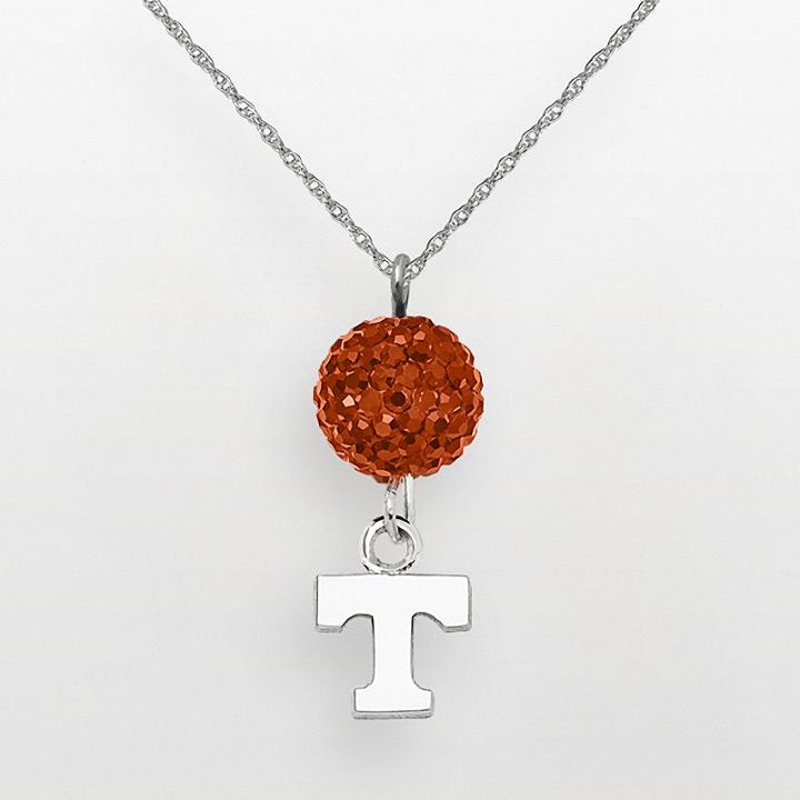 Tennessee Volunteers Sterling Silver Crystal Logo Y Necklace, Women's, Orange