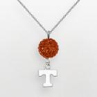 Tennessee Volunteers Sterling Silver Crystal Logo Y Necklace, Women's, Orange
