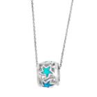 Lab-created Blue Opal Sterling Silver Star Bead Pendant Necklace, Women's, Size: 18