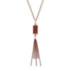 Gs By Gemma Simone Sedona Sunset Collection Tassel Long Pendant Necklace, Women's, Size: 28, Red