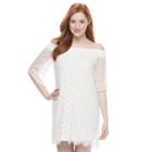 Juniors' Trixxi Lace Off-the-shoulder Shift Dress, Girl's, Size: Small, Natural