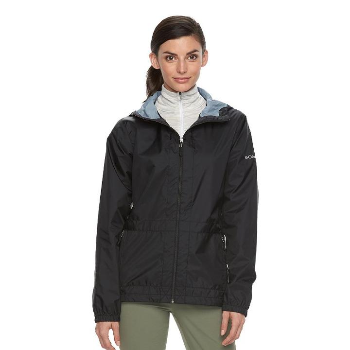 Women's Columbia Rain To Fame Hooded Rain Jacket, Size: Xl, Grey (charcoal)