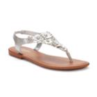 Candie's&reg; Women's Glittery Floral Shield Sandals, Size: Small, Silver