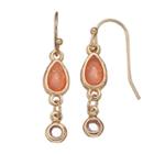 Lc Lauren Conrad Pink Stone Nickel Free Linear Earrings, Women's