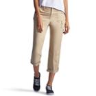 Women's Lee Carsen Relaxed Fit Twill Capris, Size: 14 Avg/reg, Lt Brown