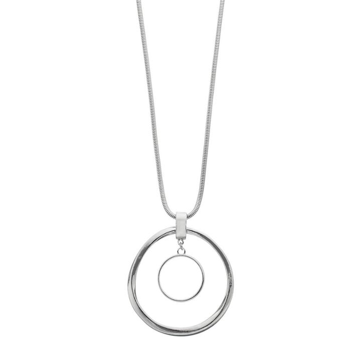 Long Orbital Circle Pendant Necklace, Women's, Silver
