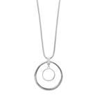 Long Orbital Circle Pendant Necklace, Women's, Silver