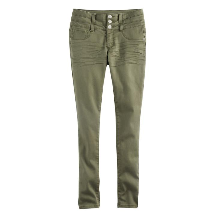 Plus Size Girls 7-16 Mudd&reg; High-rise Triple Stacked Waist Jeggings, Size: 18 1/2, Med Green