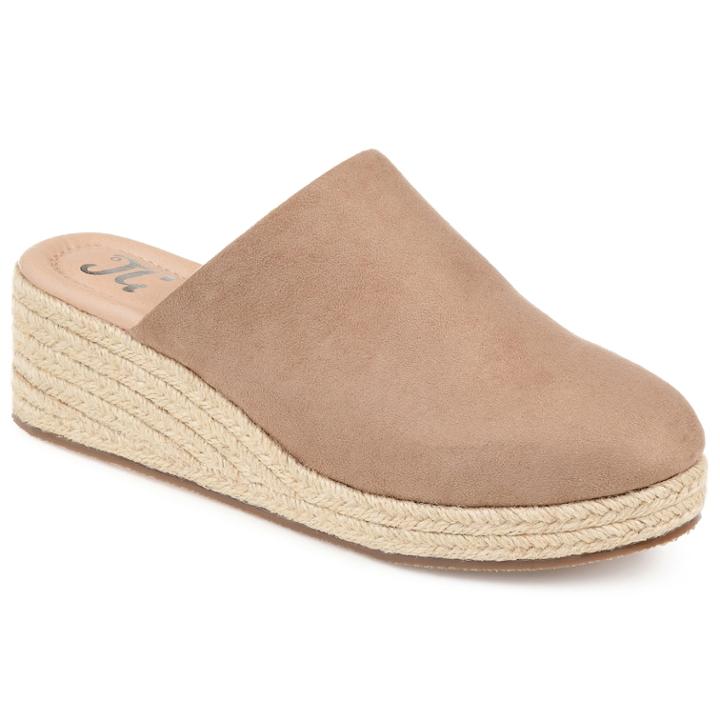 Journee Collection Lolita Women's Espadrille Wedges, Size: 5.5, Beig/green (beig/khaki)
