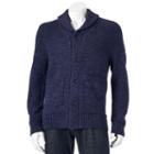 Men's Apt. 9&reg; Modern-fit Marled Shawl-collar Cardigan, Size: Large, Blue (navy)