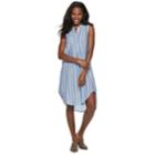 Women's Sharagano Sleeveless High-low Shirt Dress, Size: 4, Blue