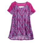 Girls 7-16 & Plus Size Mudd&reg; Lace-pieced Keyhole Swing Tee, Size: 7-8, Pink