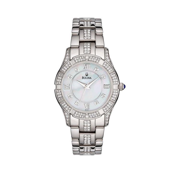 Bulova Women's Crystal Stainless Steel Watch - 96l116, Grey