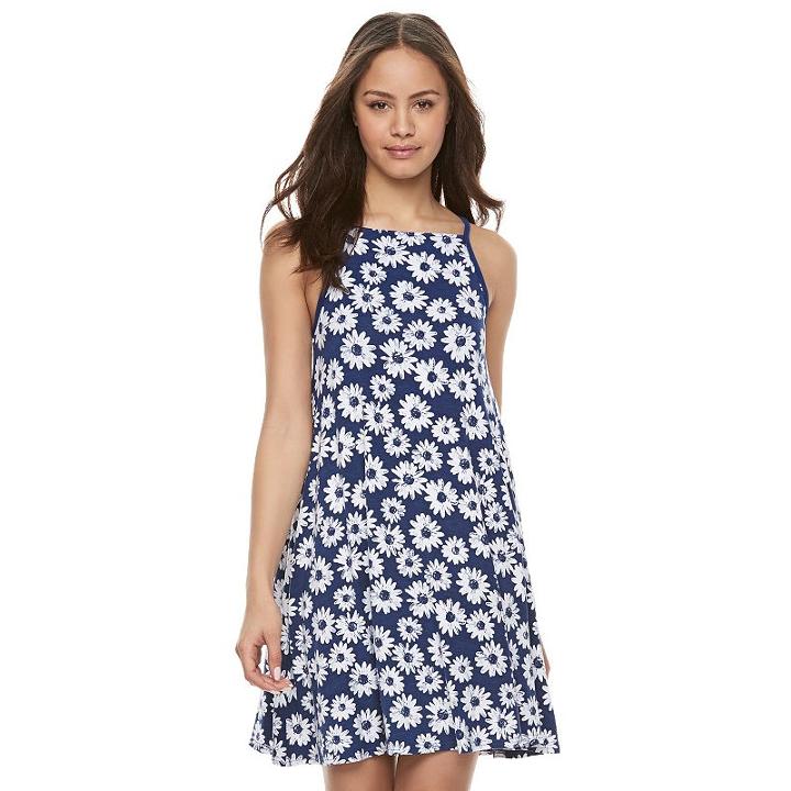 Juniors' So&reg; Halter Swing Dress, Girl's, Size: Large, Blue