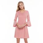 Women's Apt. 9&reg; Bell Sleeve Fit & Flare Dress, Size: Xl, Pink