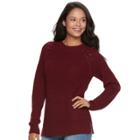 Juniors' So&reg; Raglan Crewneck Sweater, Teens, Size: Xs, Red