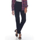 Women's Croft & Barrow&reg; Classic Pull-on Tapered-leg Jeans, Size: Xs, Blue