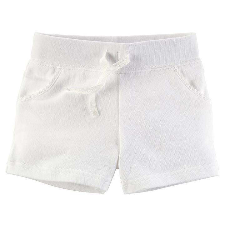 Baby Girl Carter's Solid French Terry Shorts, Size: 6 Months, White