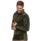 Men's Haggar Regular-fit In-motion Stretch Velour Quarter-zip Pullover, Size: Xxl, Med Green