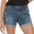 Women's Jennifer Lopez Cuffed Jean Shorts, Size: 12, Dark Blue