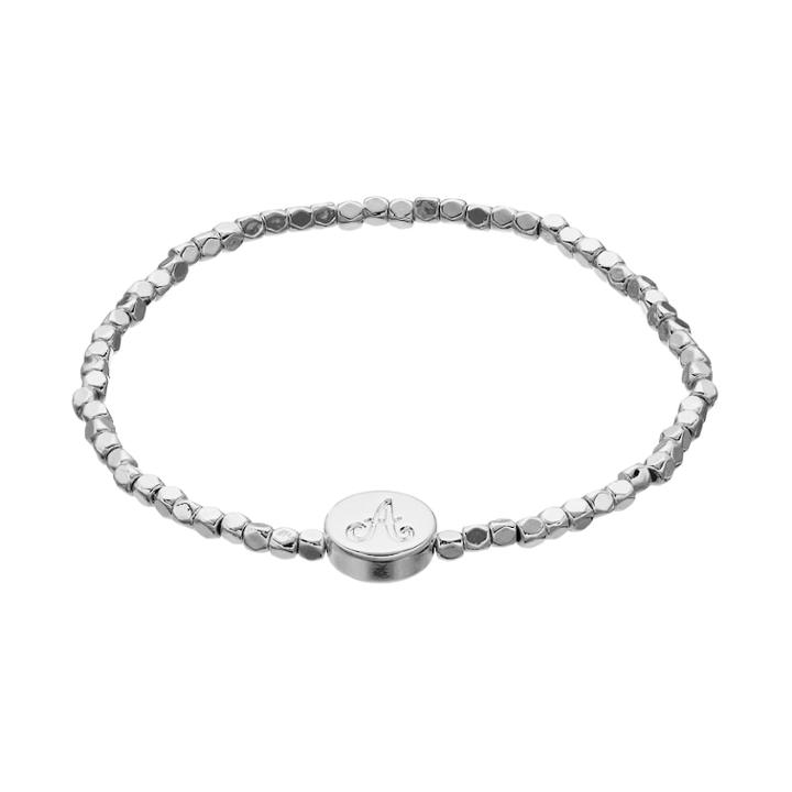 Lc Lauren Conrad Cube Bead Monogram Stretch Bracelet, Women's, Silver