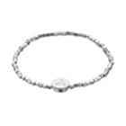 Lc Lauren Conrad Cube Bead Monogram Stretch Bracelet, Women's, Silver