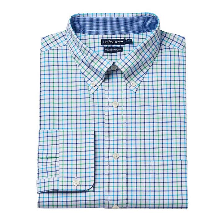 Big & Tall Croft & Barrow&reg; True Comfort Regular-fit Dress Shirt, Men's, Size: 18 36/7b, White
