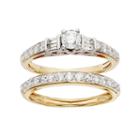 Igl Certified Diamond Engagement Ring Set In Two Tone 14k Gold (1 Carat T.w.), Women's, Size: 5.50, White