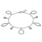 Chaps Teardrop & Marquise Charm Bracelet, Women's, Silver