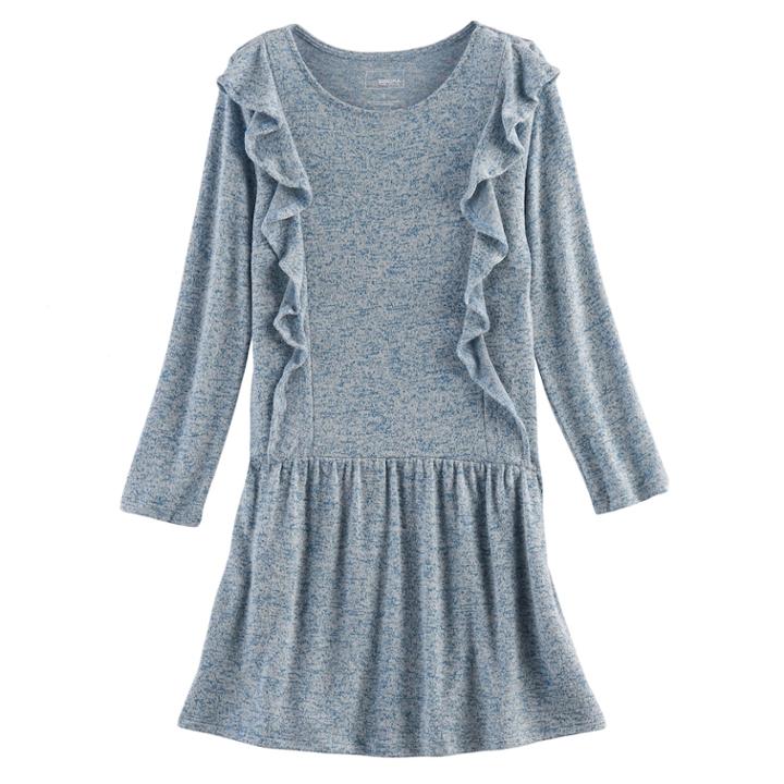 Girls 4-12 Sonoma Goods For Life&trade; Cascading Ruffle Dress, Size: 10, Blue