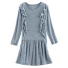 Girls 4-12 Sonoma Goods For Life&trade; Cascading Ruffle Dress, Size: 10, Blue