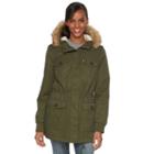 Women's Levi's Faux-fur Hooded Anorak Jacket, Size: Small, Green Oth