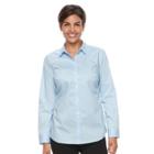 Women's Croft & Barrow&reg; Collared Button-down Shirt, Size: Medium, Light Blue