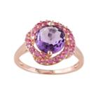 Sterling Silver Amethyst & Lab-created Pink Sapphire Knot Ring, Women's, Size: 5, Purple